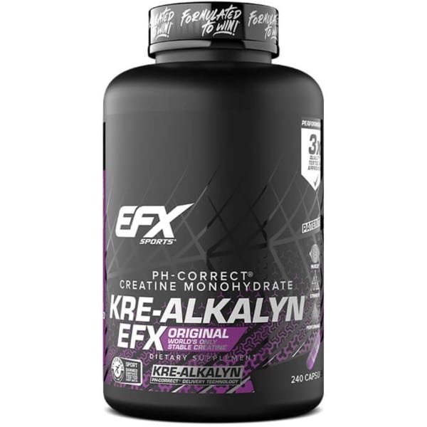 EFX Sports - Kre-Alkalyn - pH Gebufferde Creatine Capsules 1500 mg - Supplement voor Spieropbouw, Kracht & Uithoudingsvermogen - 120 Capsules