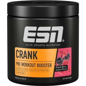 ESN Crank - Fresh Berry Juice - 380 g - Pre-Workout Booster met Citrulline voor een Optimale Trainingsbeleving - 100% Vegan - Gemaakt van Zuiver Plantaardige Grondstoffen - Made in Germany