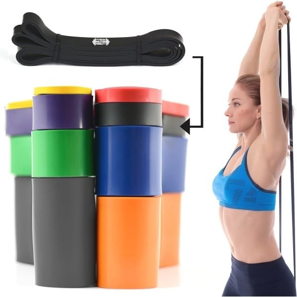 Elastische Weerstandsband Zwart voor Yoga en Krachttraining - 15-30 kg