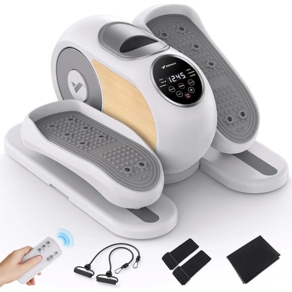 Elliptische Beentrainer - Elektrische Mini Hometrainer - Onder Bureau Fiets - Stil en Draagbaar - Met Afstandsbediening - Senioren Fitnessapparaat - 12 Snelheden - Revalidatie Been Trainer - Donkergrijs - LCD Scherm