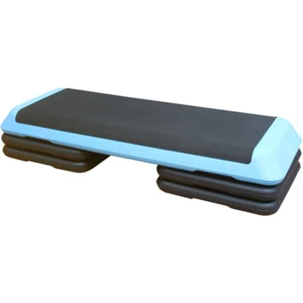 Fitness Step 110×40,64×10-20,3cm Trainings Step Blauw Plastic Instelbare Hoogte Met 4 Verhogingsblokken Cardio En Krachttraining Thuis Gym Algemeen Gebruik