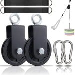 Fitness kabelsysteem - Katrol met ophangriem en karabijnhaak - Katrol - Katrollen - Katrol voor touwen - Lat pulley - 360° draaibare - Thuis sporten - katrol - Triceps - Krachttraining - Voor schommelaccessoires, waslijn, lat pull-up stang, fitness