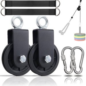 Fitness kabelsysteem - Katrol met ophangriem en karabijnhaak - Katrol - Katrollen - Katrol voor touwen - Lat pulley - 360° draaibare - Thuis sporten - katrol - Triceps - Krachttraining - Voor schommelaccessoires, waslijn, lat pull-up stang, fitness