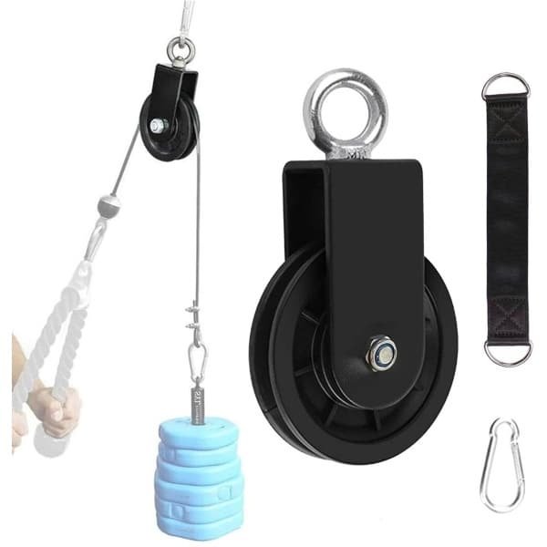 Fitness kabelsysteem - Katrol met ophangriem en karabijnhaak - Katrol - Katrollen - Katrol voor touwen - Lat pulley - 360° draaibare - Thuis sporten - katrol - Triceps - Krachttraining - Voor schommelaccessoires, waslijn, lat pull-up stang, fitness