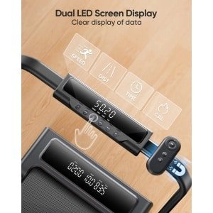 Fytura - 4-in-1 Loopband Thuis - 12 km/u, 9% Hellingshoek, 2,5 PK Motor, Opvouwbaar, Stil, LED Display & App-Bediening - Voor Wandelen, Joggen en Hardlopen