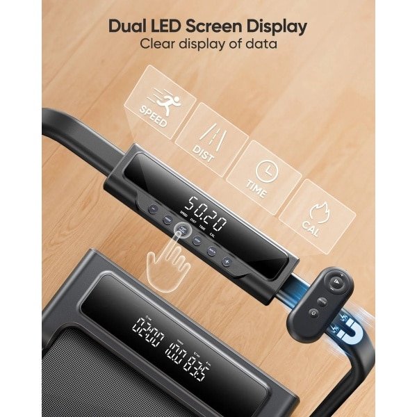 Fytura - 4-in-1 Loopband Thuis - 12 km/u, 9% Hellingshoek, 2,5 PK Motor, Opvouwbaar, Stil, LED Display & App-Bediening - Voor Wandelen, Joggen en Hardlopen