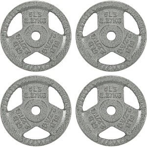 Gietijzeren Halterschijven voor Krachttraining - 1 Inch Midden, 2,3 kg (Set van 4)