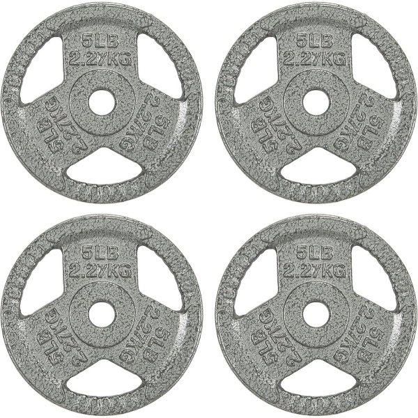 Gietijzeren Halterschijven voor Krachttraining - 1 Inch Midden, 2,3 kg (Set van 4)