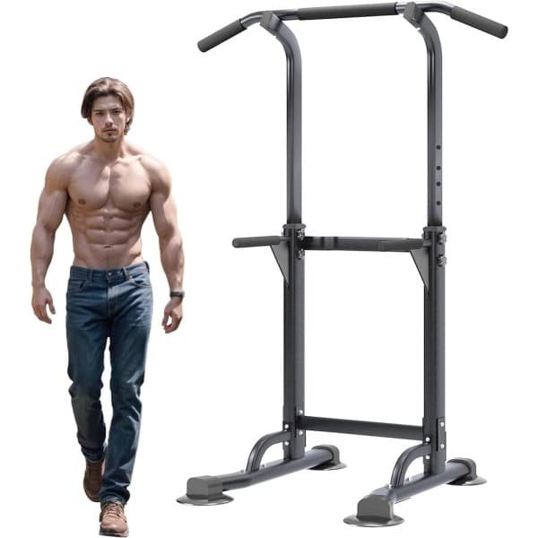 Goodivery ® Multifunctionele Vrijstaande Fitness Toren Met Verstelbare Hoogte Voor Krachttraining En Pull-Ups