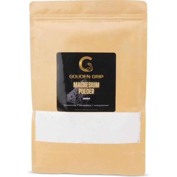 Gouden Grip Magnesium poeder 300 gram + Gratis Griptraining E-book - 100% Magnesium Carbonaat - Chalk - Krijt - Magnesiumpoeder - Klimmen - Fitness - Calisthenics - Crossfit