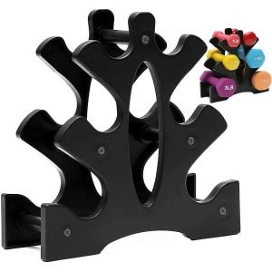 Gsedaox-Halterset-Dumbbell Rek-Krachttraining-Fitness gewichten-Rack for 6 Dumbbells-Thuis trainingsset-zwart