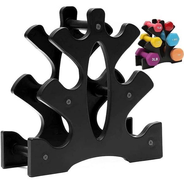 Gsedaox-Halterset-Dumbbell Rek-Krachttraining-Fitness gewichten-Rack for 6 Dumbbells-Thuis trainingsset-zwart