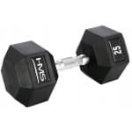 HMS HEX PRO Rubber Dumbbell 25 kg - Krachttraining & Fitness