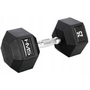 HMS HEX PRO Rubber Dumbbell 25 kg - Krachttraining & Fitness