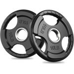 Halterschijven 2 inch Olympische rubberen gripplaten voor Gewichtheffen en Krachttraining