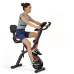 Hometrainer - Fitnessfiets - Indoor Bike - Trainingsfiets - Spinbike - Inklapbaar - Magnetische Weerstand - Riemaandrijving - Compact - Met Rugleuning