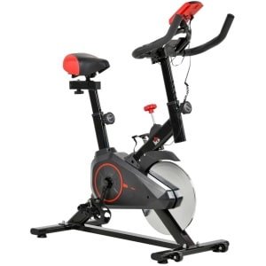 Hometrainer - Verstelbare Weerstand - LCD Scherm - Verstelbare Zitting - Max. Gebruikersgewicht 100 kg - Indoor Cycling Fietstrainer - Fitnessfiets - Zwart