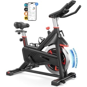 Hometrainer met magnetische weerstand en comfortabel zitkussen - Indoor cycling bike met tablethouder