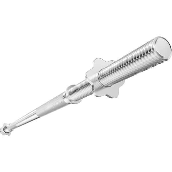 Hop-Sport 150 cm rechte halterstang van verchroomd staal met 30 mm diameter, antislip handvat en schroefdraad, perfect voor Home Gym krachttraining en gewichtheffen thuis