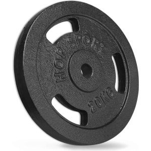 Hop-Sport 20 kg gietijzeren halterschijven naar keuze, set 1 x 20 kg, geschikt voor staven 30 mm set uiterst robuust en vormvast, voor een effectieve krachttraining in je homegym...