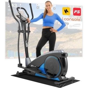 Hop-Sport Crosstrainer HS-060C voor Thuisgebruik - Fitness Crosstrainer met App-Bediening, HRC-Functie, 16 Verstelbare Weerstandsniveaus, Stil Magnetisch Systeem, Max. Gebruikersgewicht 150 kg, Zilver