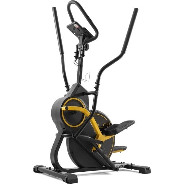 Hop-Sport Crosstrainer HS-450B Dynamic voor thuis met Bluetooth, console en tablet houder, met magnetisch remsysteem und 8 kg vliegwiel, 2in1 mix van elliptische trainer-en stepper-workout, tot 120 kg, Geel