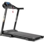 Hop-Sport Elektrische loopband HS-1000LB Wind Elektrische loopmachine, treadmill, 12 programma's, Bluetooth, 0,8 tot 14 km/u, Motor: 2,0 PK, Transportwielen tot 150 kg, Grijs
