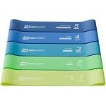 Hop-Sport Fitnessbanden Set van 5 - Latex Weerstandsbanden met 5 Verschillende Weerstandsniveaus - Elastische Gymnastiekbanden voor Krachttraining, Yoga, Pilates en Revalidatie (blauw)