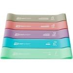 Hop-Sport Fitnessbanden Set van 5 - Latex Weerstandsbanden met 5 Verschillende Weerstandsniveaus - Elastische Gymnastiekbanden voor Krachttraining, Yoga, Pilates en Revalidatie (pastel)