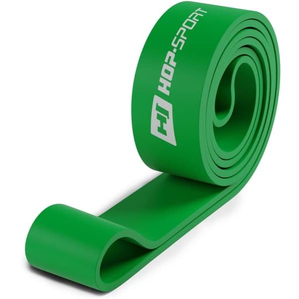 Hop-Sport Groene Latex Fitnessband - Weerstandsband met Variabele Weerstand van 7 tot 137 kg - Gymnastiekband voor Spieropbouw, Krachttraining, Crossfit, Calisthenics en Revalidatie Thuis