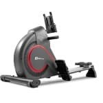 Hop-Sport HS-095R Spike roeitrainer opvouwbaar voor thuisgebruik, roeimachine met magnetische weerstand, LCD-scherm, 12 trainingsprogramma's, wedstrijdmodus, WATT-functie en antislipmat, belastbaar tot 150 kg