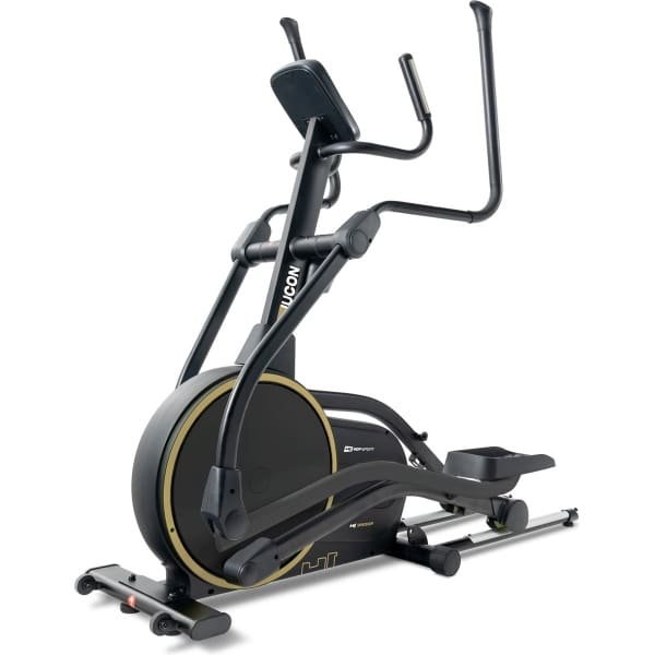 Hop-Sport HS-250CF Jucon elektrisch-magnetische crosstrainer, magnetische weerstand, 24 kg vliegwiel, opvouwbaar cardioapparaat, compatibel met training-apps en hartslagmeting, maximaal 150 kg belastbaar, Goud