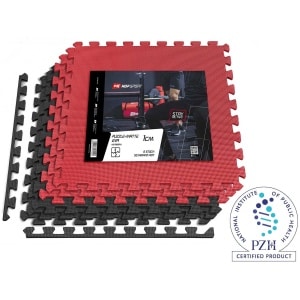 Hop-Sport HS-A010PM puzzelmat - EVA antislip vloermat - 6 platen - 120 x 180 cm - 1 cm dik - Bescherming voor fitnessapparatuur en krachttraining