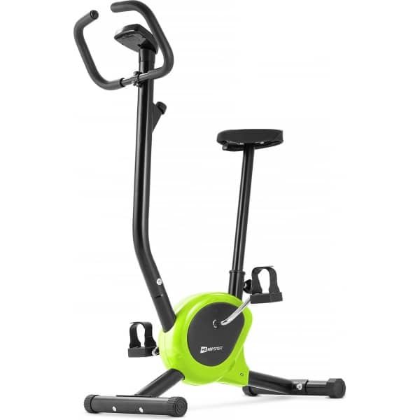 Hop-Sport Hometrainer HS-010H Rio Compacte Fitnessfiets voor Thuis, Magnetische Weerstand, Trainingscomputer, Verstelbaar Zadel, Polssensoren en Antislippedalen Ideaal voor Cardiotraining, Limoen