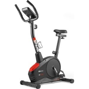 Hop-Sport Hometrainer HS-2080 fitnessergometer met hartslagsensoren en computer, magnetisch, fitnessbike, zwart-rood