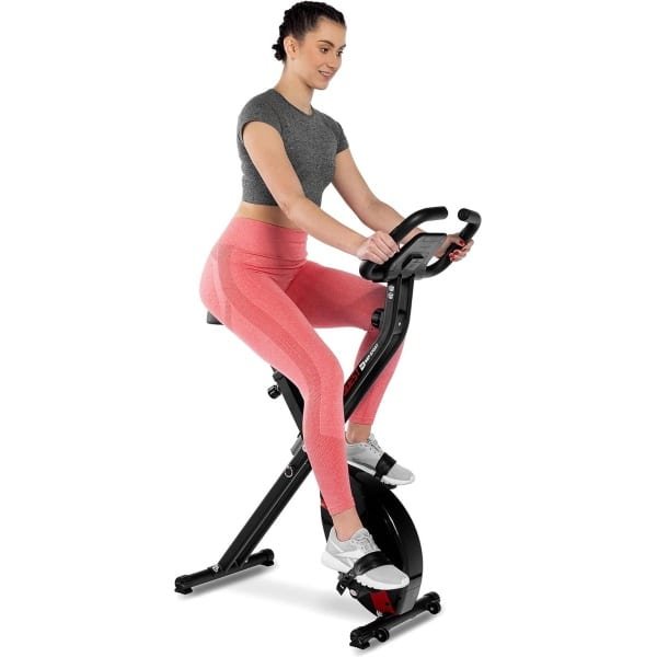 Hop-Sport Hometrainer HS-3020X Quest - Opvouwbare X-Bike met 4 kg Traagheidswiel - Compacte Fitnessfiets voor Thuis - Met LCD Scherm en 10 Magnetische Weerstandsniveaus - Ideaal voor Cardiotraining