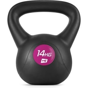 Hop-Sport Kettlebell HS-PB014KB vinylgewicht voor fitnessoefeningen en krachttraining in de homegym, gewicht 14 kg, gewicht voor cardiokrachttraining, fitness, bodybuildingtraining, gewichtheffen