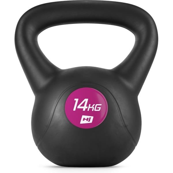 Hop-Sport Kettlebell HS-PB014KB vinylgewicht voor fitnessoefeningen en krachttraining in de homegym, gewicht 14 kg, gewicht voor cardiokrachttraining, fitness, bodybuildingtraining, gewichtheffen