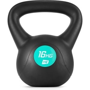 Hop-Sport Kettlebell HS-PB016KB vinylgewicht voor fitnessoefeningen en krachttraining in de homegym, gewicht 16 kg, gewicht voor cardiokrachttraining, fitness, bodybuildingtraining, gewichtheffen