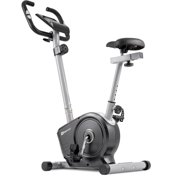 Hop-Sport Magnetische Hometrainer HS-2050H Sonic - Ergometer met 7 kg Vliegwiel, 8 Weerstandsniveaus, Trainingscomputer en Hartslagsensoren - Fitnessbike voor Thuis, Stil en Compact - Zilver