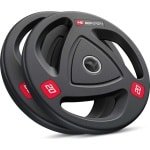 Hop-Sport Olympische Gewichtenset 40 kg - 2 x 20 kg Halterschijven - 50 mm Gewichtschijven voor Alle Halterstangen en Krachtapparatuur - Duurzaam Ontwerp Voor Home Gym Krachttraining en Spieropbouw