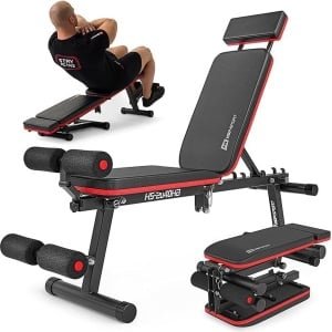 Hop-Sport Opvouwbare Multifunctionele Gewichtsbank HS-2040HB - Verstelbare Trainingsbank Voor Bankdrukken Krachttraining en Full-Body Workouts Thuis - Compact Duurzaam Fitnessapparaat Voor Optimale Core- en Spierontwikkeling