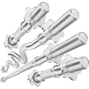 Hop-Sport Set van verchroomde stalen stangen voor krachttraining in je homegym, inclusief een rechte halterstang van 167 cm, een super curl EZ stang van 120 cm en twee korte stangen van 40 cm met een diameter van 30 mm