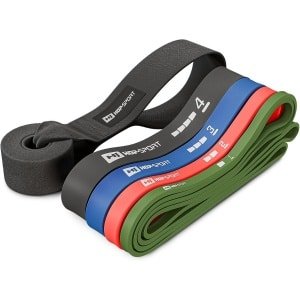 Hop-Sport Weerstandsbandenset met Deuranker - 4 Duurzame Weerstandsbanden van Scheurvast Rubber (2-40 kg) - Voor Krachttraining, Full-Body Fitness, Spieropbouw en Revalidatie Thuis