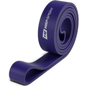 Hop-Sport Zwarte Latex Fitnessband - Weerstandsband voor Krachttraining, Spieropbouw, Crossfit, Calisthenics, Fysiotherapie en Fitness - Weerstand van 16 tot 39 kg, Duurzaam en Veelzijdig