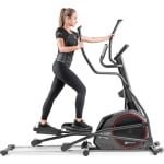 Hop-Sport crosstrainer HS-095CF met ondermat - crosstrainer 30kg vliegwiel - crosstrainer gebruikersgewicht 135kg - crosswalker, Grijs