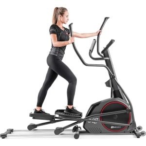 Hop-Sport crosstrainer HS-095CF met ondermat - crosstrainer 30kg vliegwiel - crosstrainer gebruikersgewicht 135kg - crosswalker, Grijs