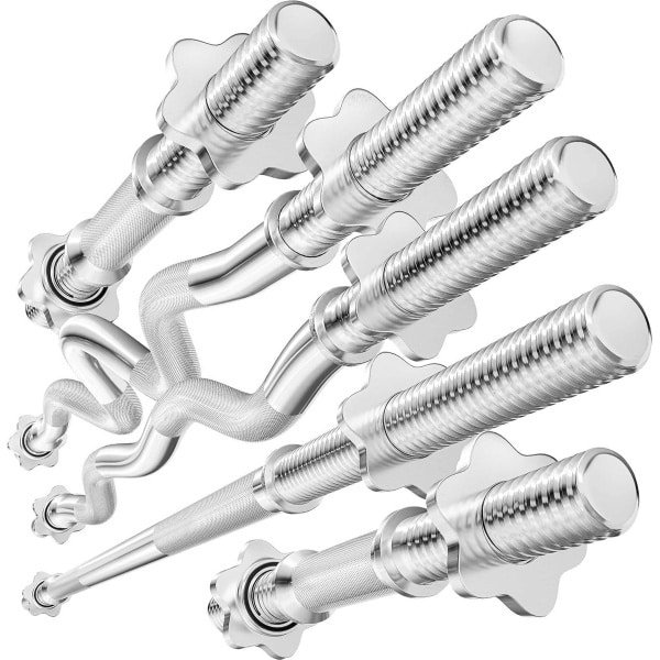 Hop-Sport set van verchroomde stalen stangen: rechte halterstang 167 cm + curl en super curl EZ-stang 120 cm + 2 korte halterstangen van 40 cm, diameter 30 mm, perfect voor krachttraining en thuisgym