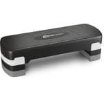 Hop-Sport verstelbare aerobic stepper HS-PP033AS met antislip oppervlak - stepboard voor thuisfitness met 3 verstelbare hoogtes, belastbaar tot 350KG - ideaal voor cardio- en krachttraining (wit)
