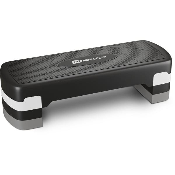Hop-Sport verstelbare aerobic stepper HS-PP033AS met antislip oppervlak - stepboard voor thuisfitness met 3 verstelbare hoogtes, belastbaar tot 350KG - ideaal voor cardio- en krachttraining (wit)